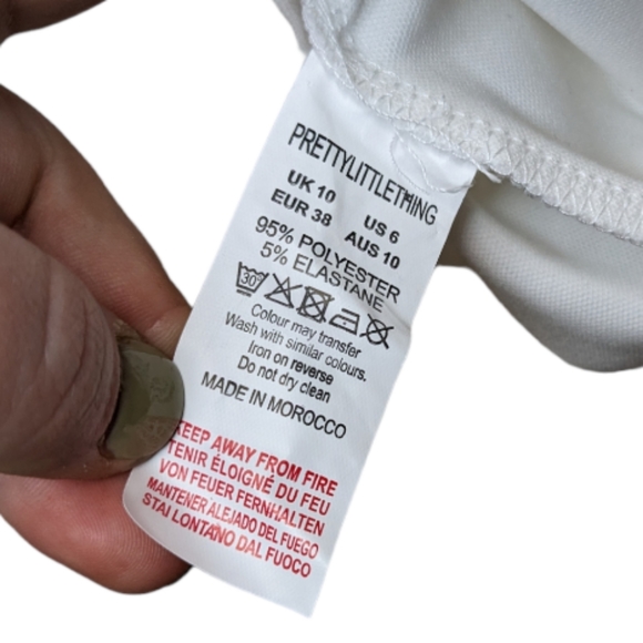 NWT PrettyLittleThing White Binding Balloon Sleeve Crop Top 🤍 Size 6 - Picture 12 of 15